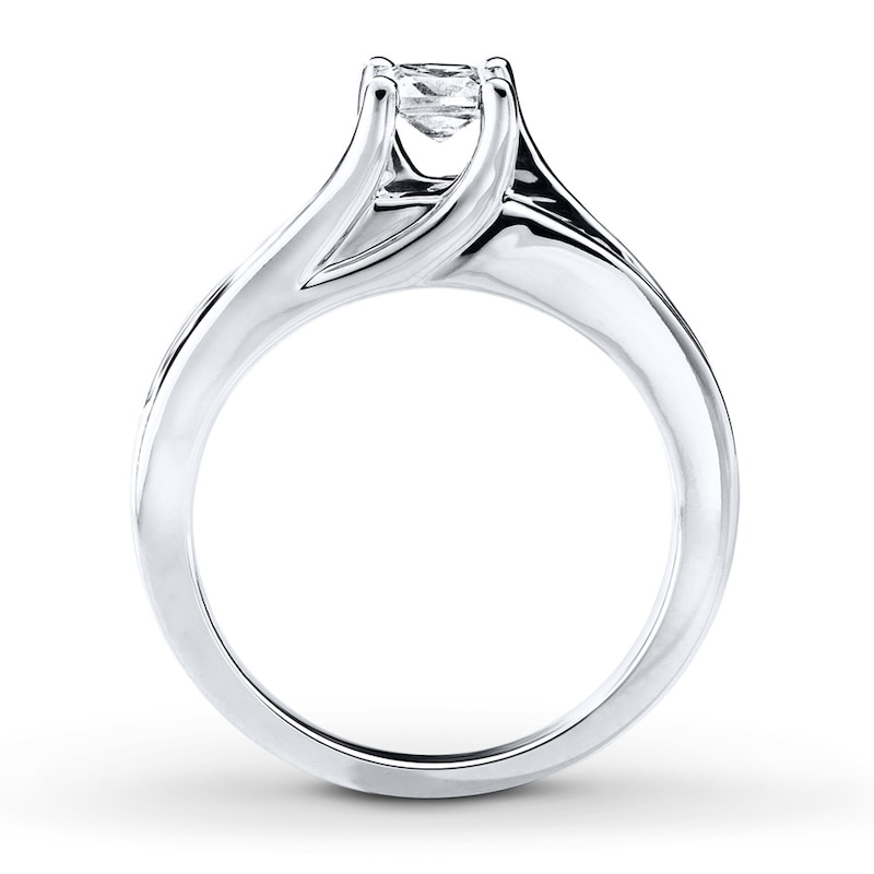 Ring 3/4 ct tw Diamonds White Gold Plated