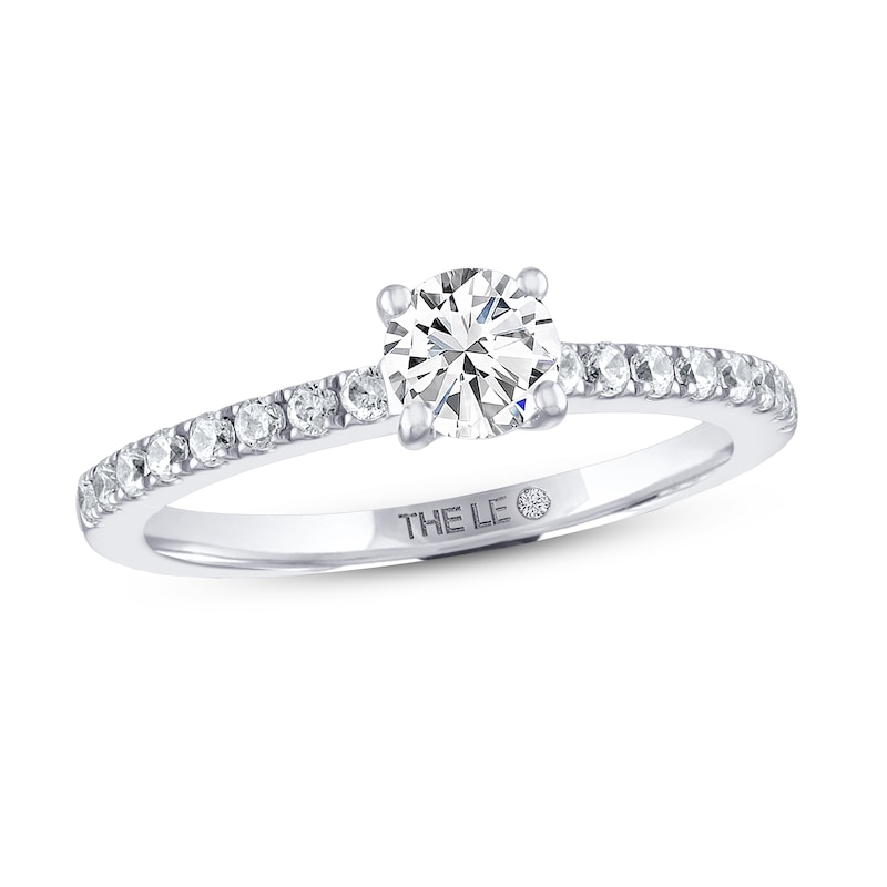 THE LEO Diamond Engagement Ring 3/4 ct tw Round-cut White Gold Plated