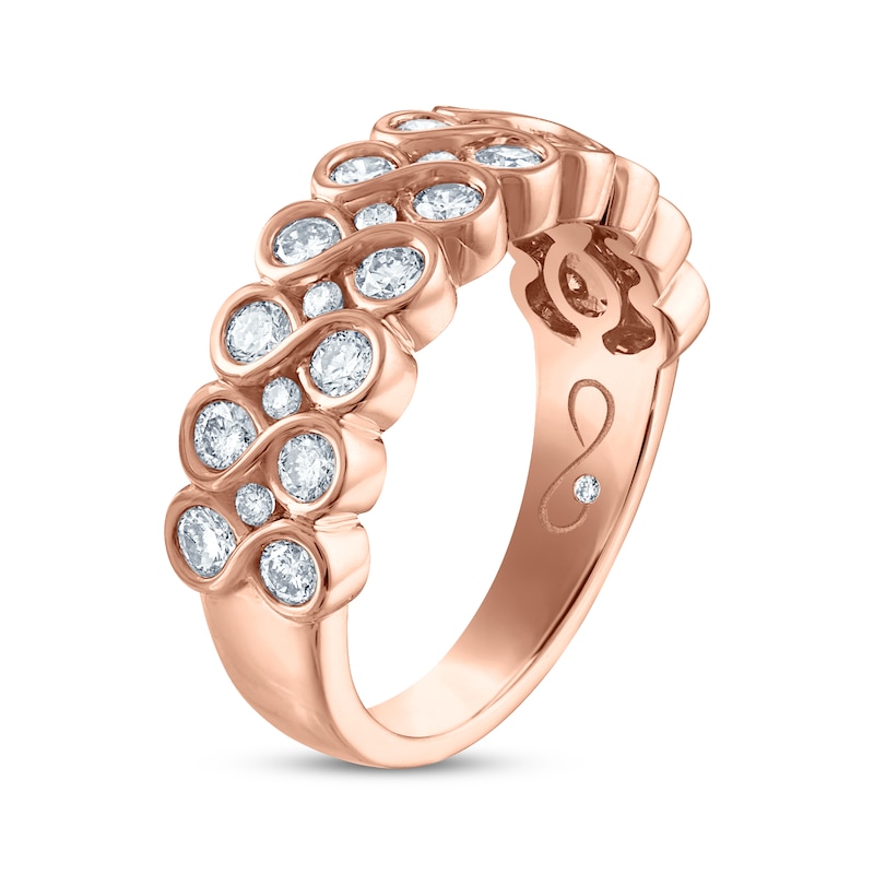 Every Moment Diamond Stacked Infinity Band 1 ct tw Rose Gold Plated