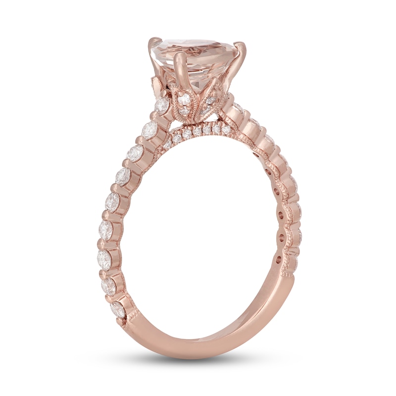 Neil Lane Morganite & Diamond Engagement Ring 1/2 ct tw Round-cut Rose Gold Plated