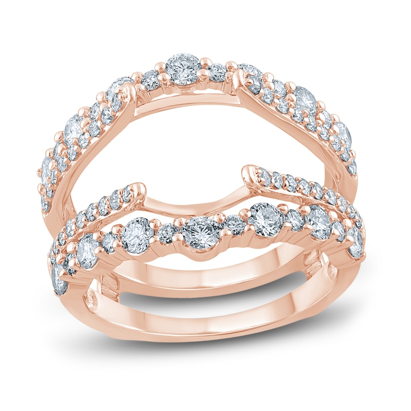 Diamond Enhancer Ring 1-1/3 ct tw Round-cut Rose Gold Plated