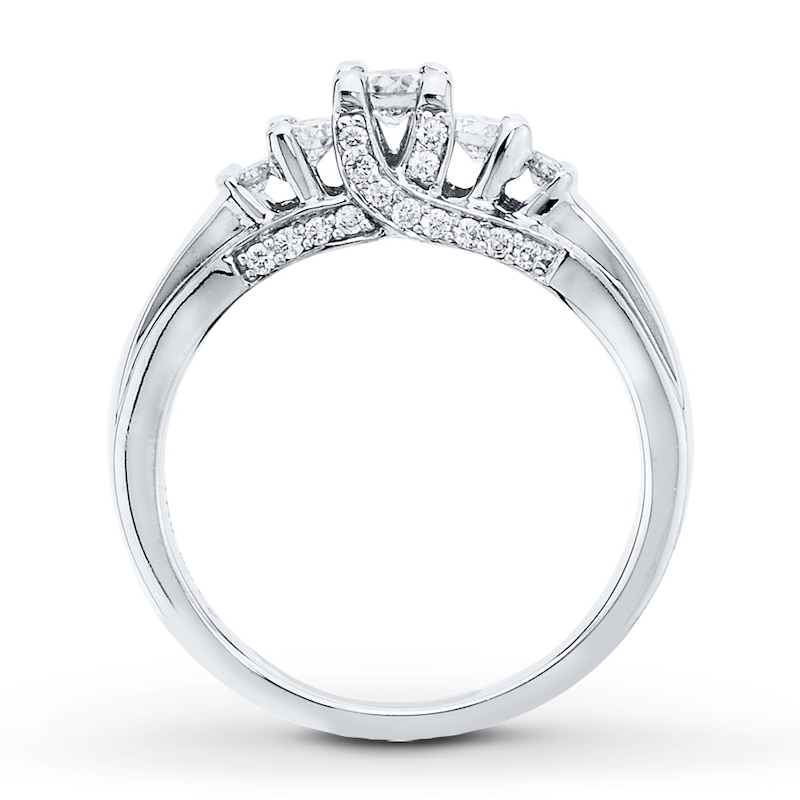 Diamond Ring 3/8 ct tw Round-cut White Gold Plated