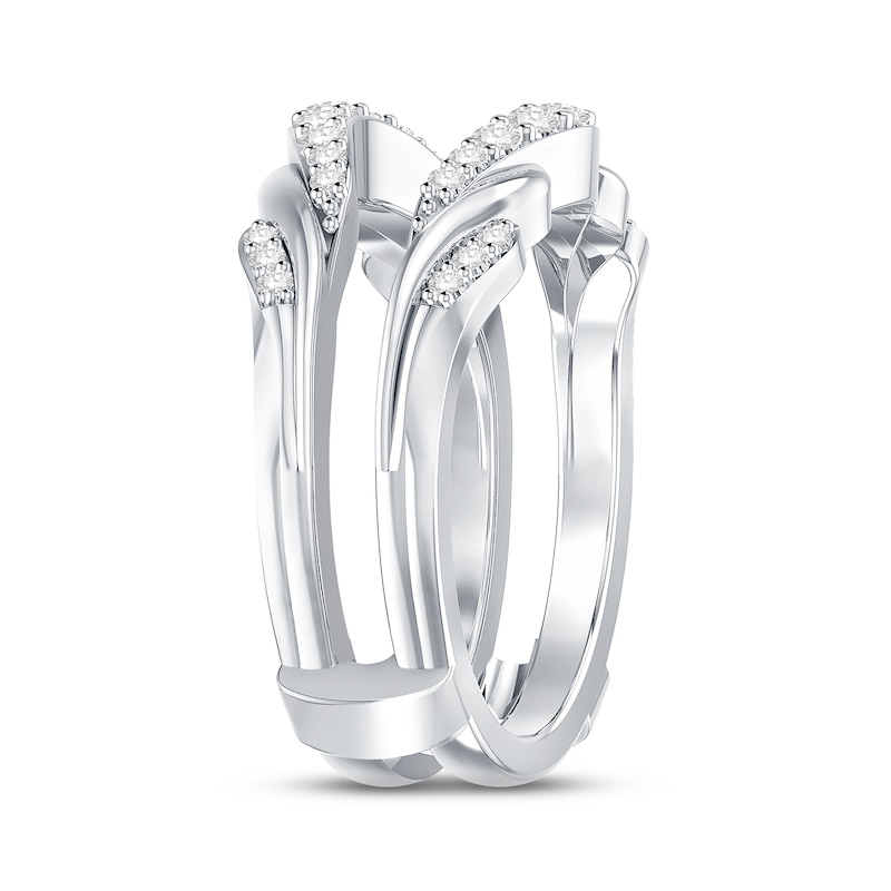 Diamond Enhancer Ring 1/3 ct tw Round-cut White Gold Plated