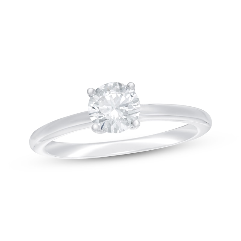 Lab-Created Diamonds by Solitaire Engagement Ring 3/4 ct tw White Gold Plated