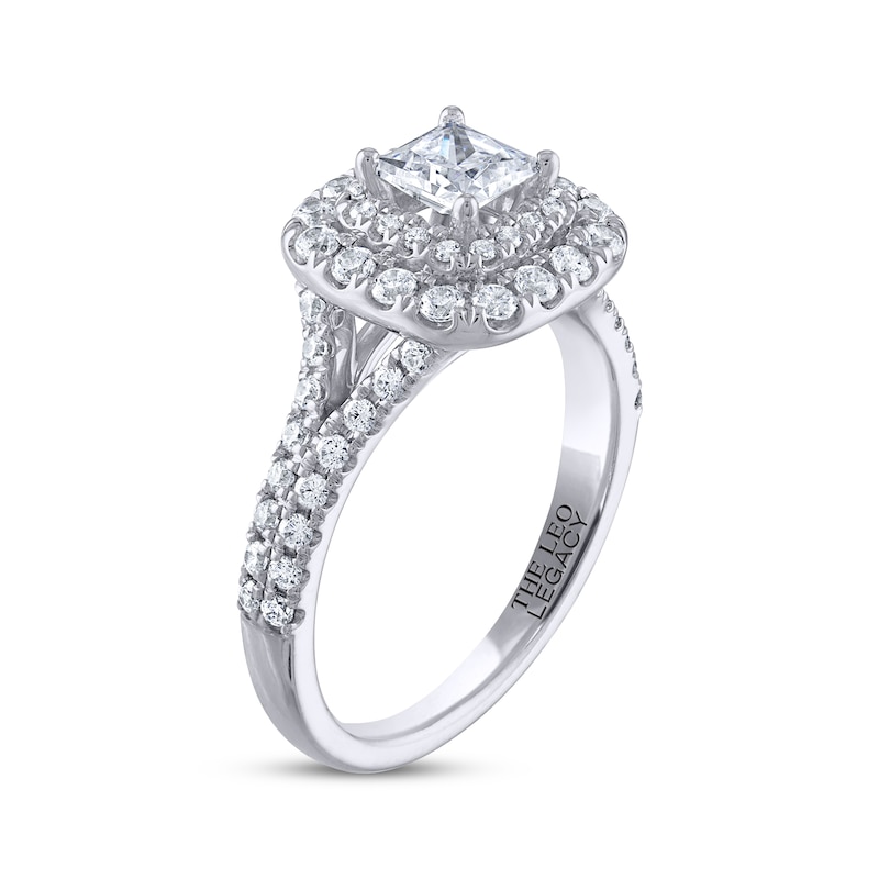 THE LEO Legacy Lab-Created Diamond Princess-Cut Engagement Ring 1-3/8 ct tw White Gold Plated