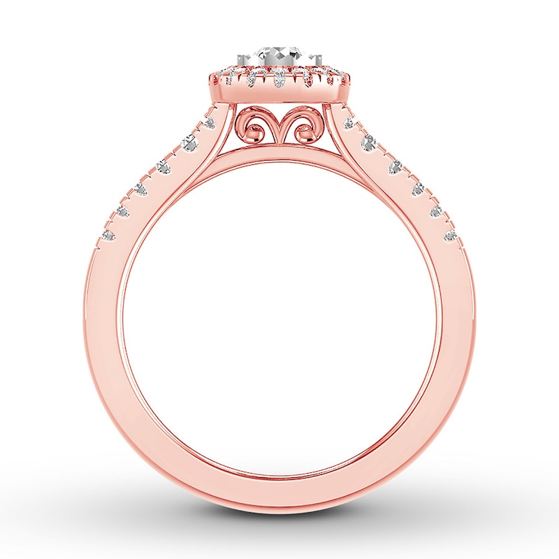 Diamond Engagement Ring 1/2 Carat tw Rose Gold Plated