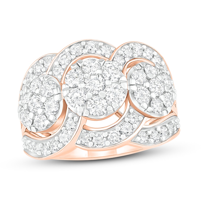 Diamond Fashion Ring 2 ct tw Round-cut Rose Gold Plated