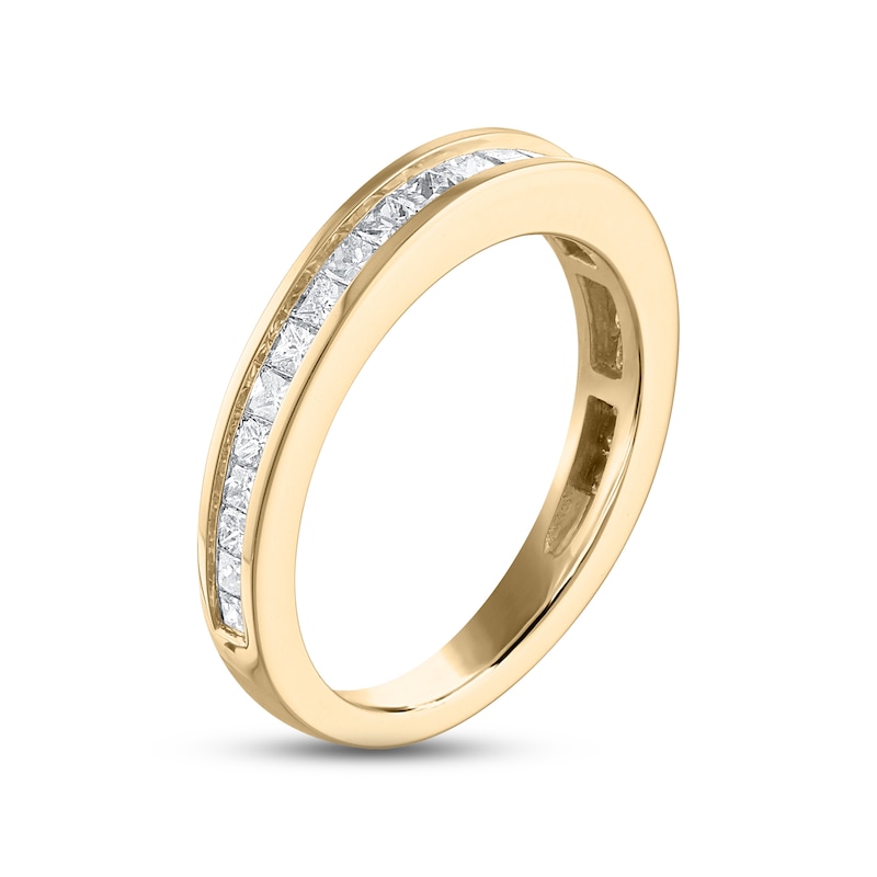 Diamond Wedding Band 3/4 ct tw Princess-cut Yellow Gold Plated