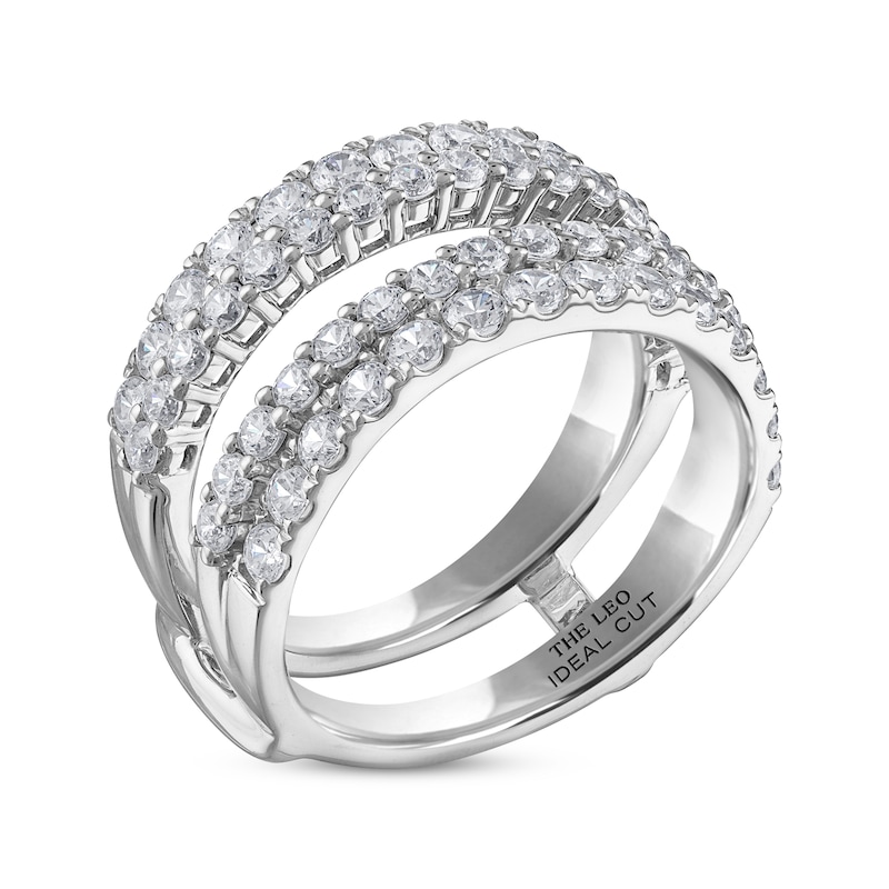 THE LEO Ideal Cut Round-Cut Diamond Enhancer Ring 1-3/4 ct tw White Gold Plated