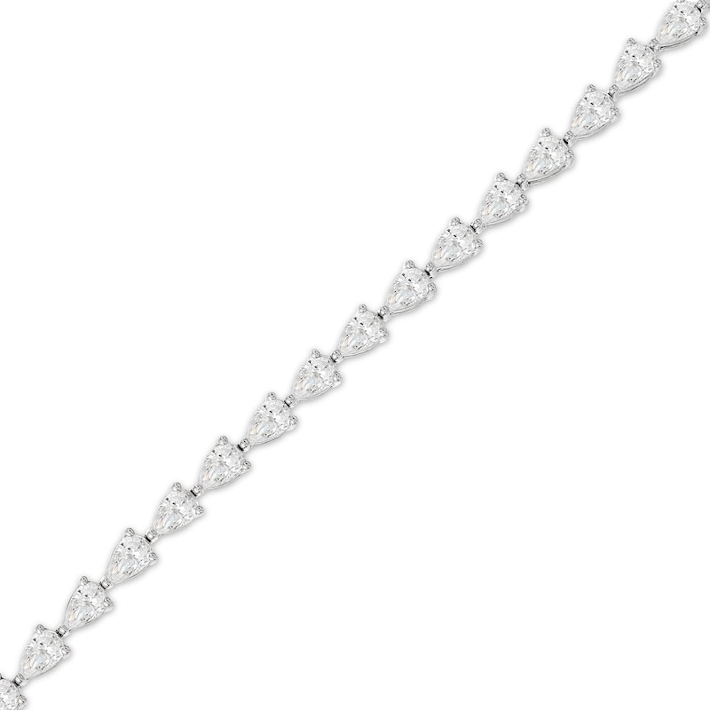 Diamond Line Bracelet 5 ct tw Pear-Shaped White Gold Plated 7.25"