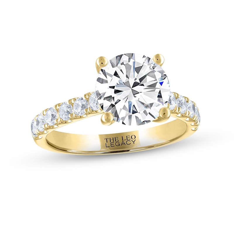 THE LEO Legacy Lab-Created Diamond Engagement Ring 3-1/2 ct tw Yellow Gold Plated