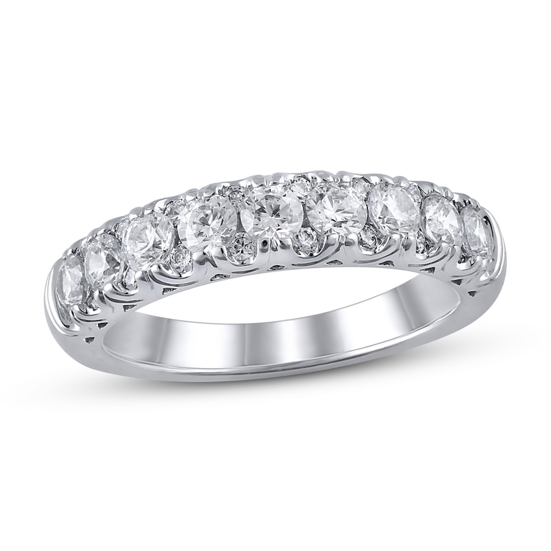 Diamond Anniversary Ring 1 ct tw in White Gold Plated