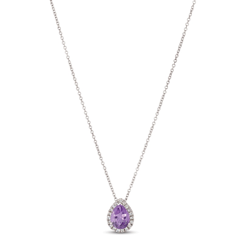 Le Vian Amethyst & Diamond Necklace 1/8 ct tw Vanilla Gold Plated 18"