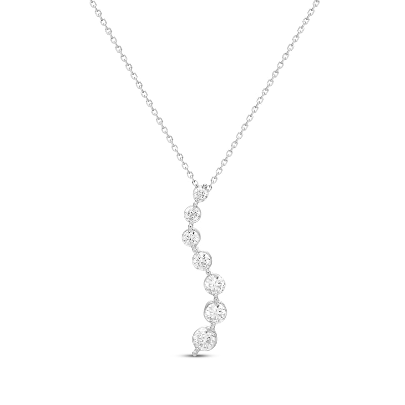 Diamond Journey Necklace 1/2 ct tw White Gold Plated 18"