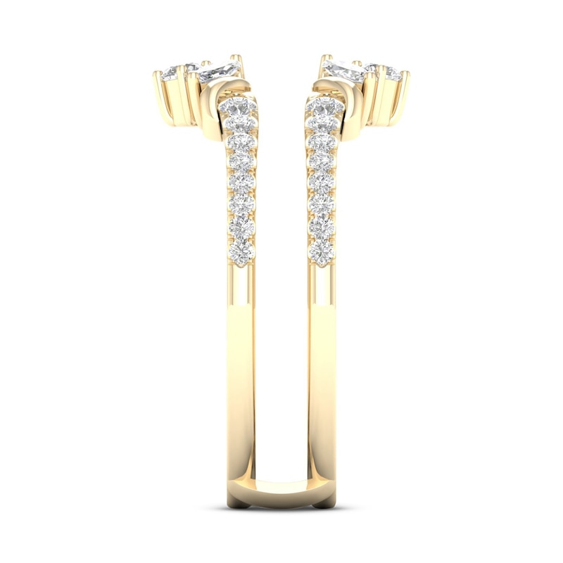 Diamond Enhancer Band 1/2 ct tw Round/Marquise Yellow Gold Plated