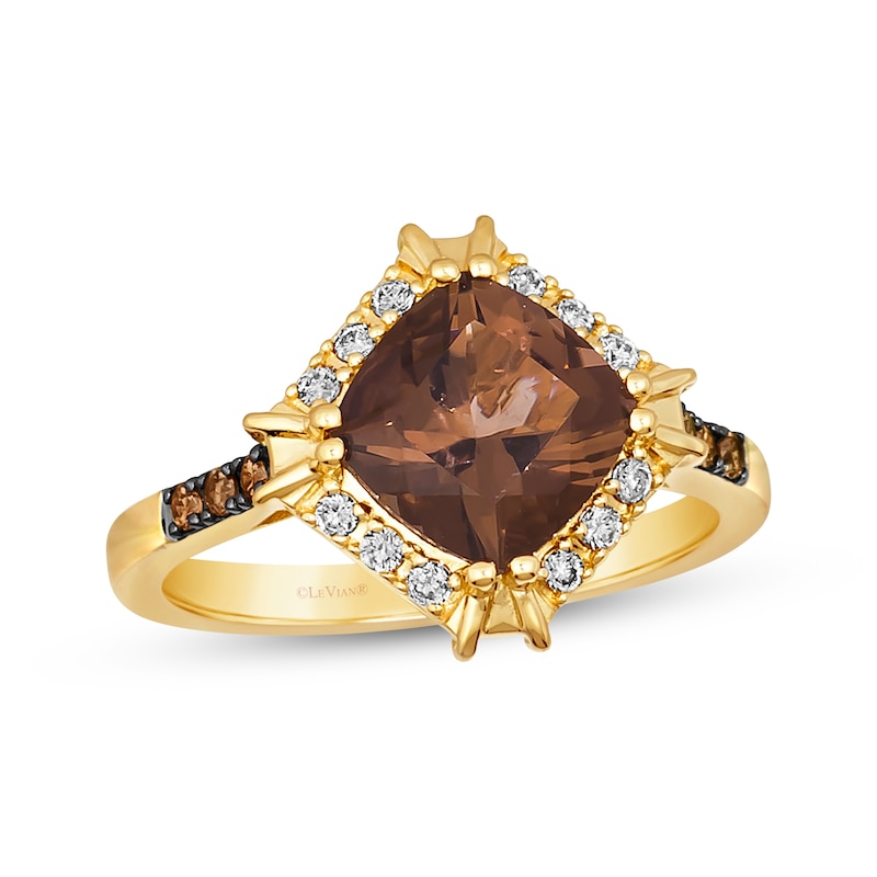 Le Vian Creme Brulee Chocolate Quartz Ring 1/5 ct tw Diamonds Honey Gold Plated