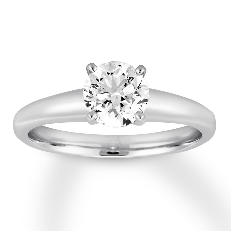 Colorless Diamond Solitaire 1 Carat Round-cut White Gold Plated