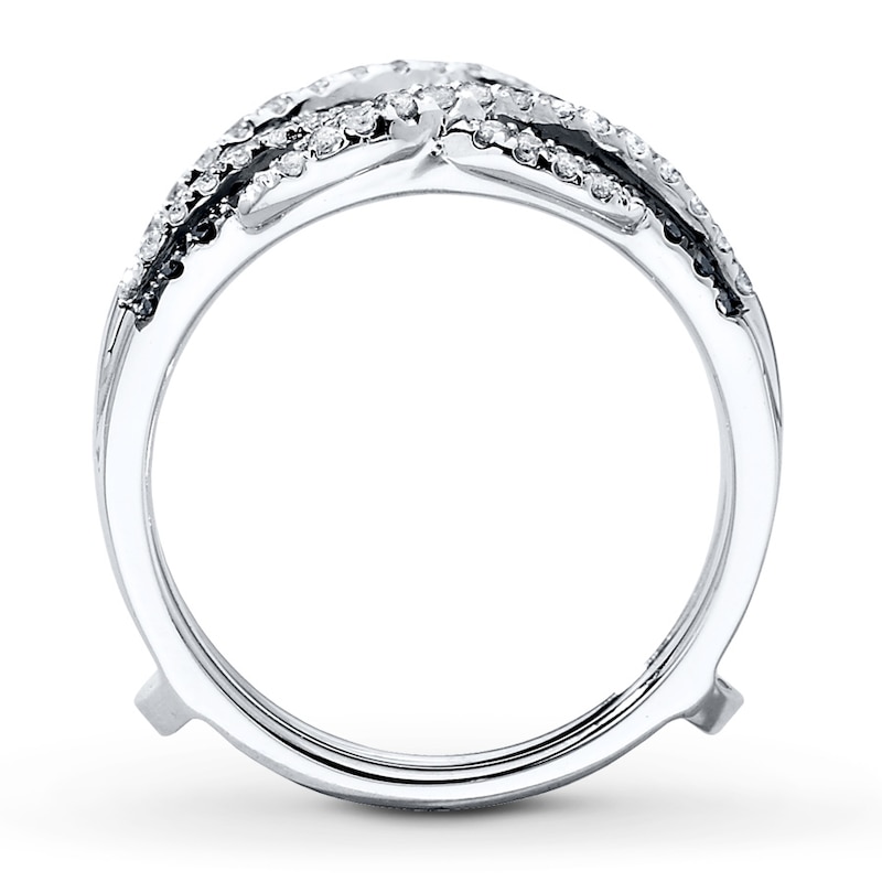 Enhancer Ring 1/2 cttw Diamonds White Gold Plated