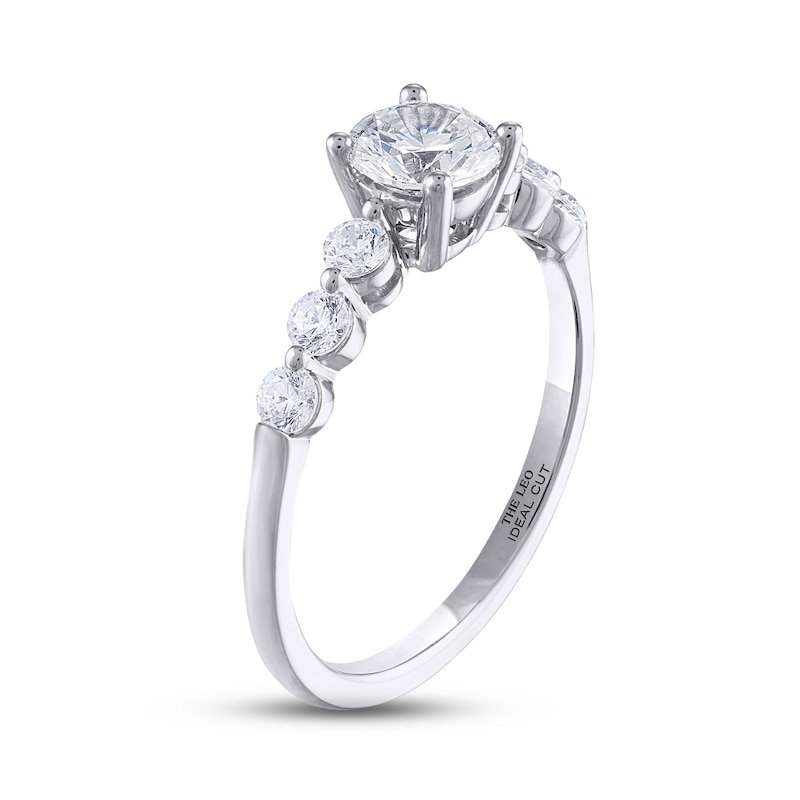 THE LEO Ideal Cut Diamond Engagement Ring 1 ct tw White Gold Plated