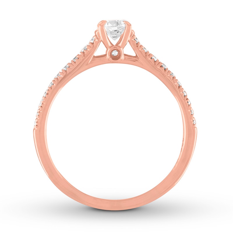 Diamond Engagement Ring 1/2 carat tw Round-cut Rose Gold Plated