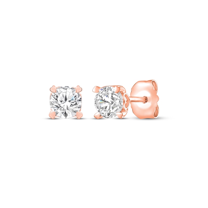 Diamond Earrings 1/2 ct tw Round-cut Rose Gold Plated