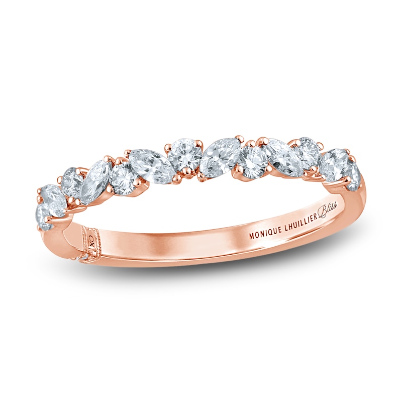Monique Lhuillier Bliss Diamond Wedding Band 1/2 ct tw Marquise & Round-cut Rose Gold Plated