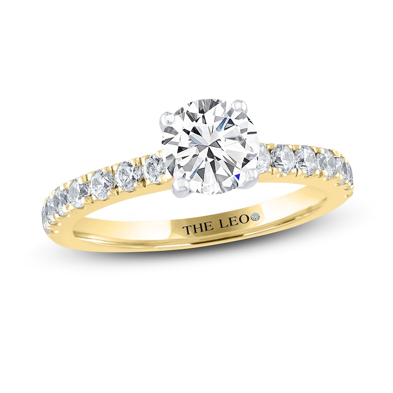 THE LEO Diamond Engagement Ring 1-3/8 ct tw Round-cut Yellow Gold Plated