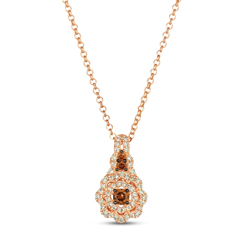 Le Vian Diamond Necklace 5/8 ct tw Strawberry Gold Plated 19"