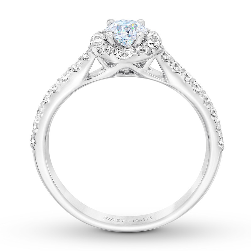 THE LEO First Light Diamond Engagement Ring 1-1/4 ct tw White Gold Plated