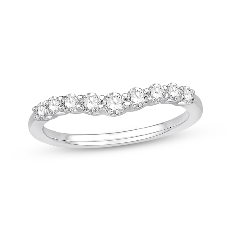 Diamond Anniversary Band 1/2 ct tw Round-cut White Gold Plated