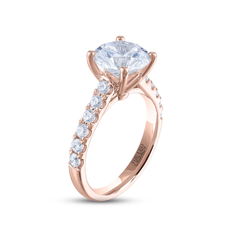 THE LEO Legacy Lab-Created Diamond Engagement Ring 3-1/2 ct tw Rose Gold Plated
