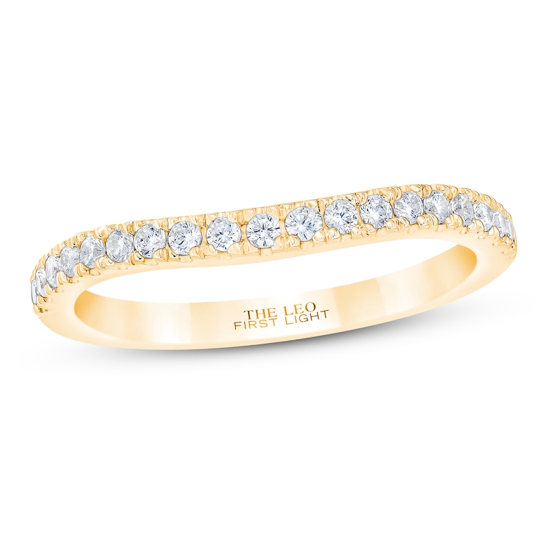 THE LEO First Light Diamond Wedding Band 1/4 ct tw Round-cut Yellow Gold Plated