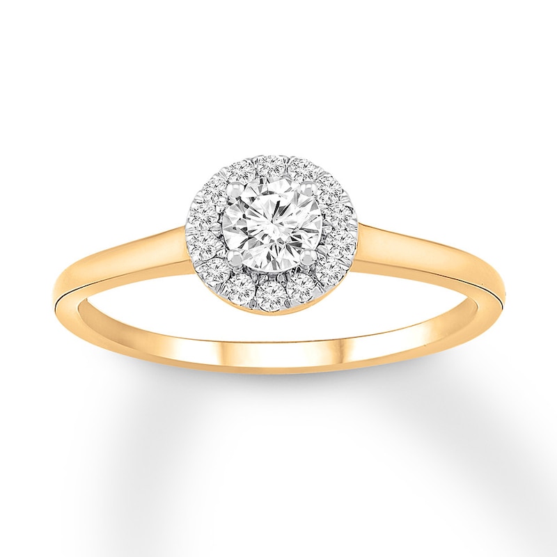 Diamond Engagement Ring 3/8 ct tw Round-cut Yellow Gold Plated