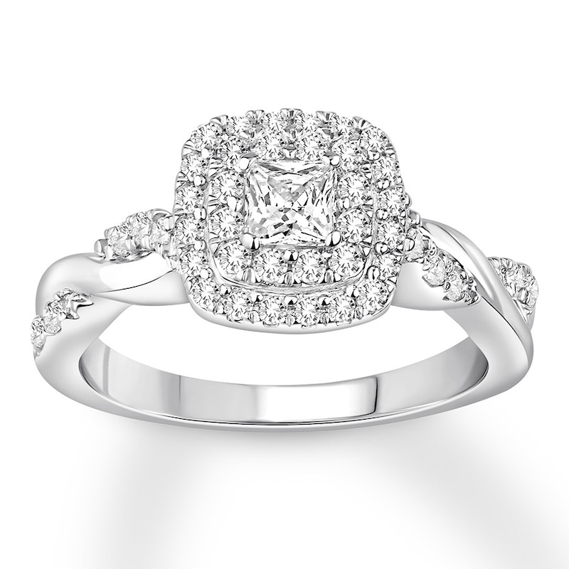 Princess-cut Diamond Engagement Ring 3/4 carat tw White Gold Plated