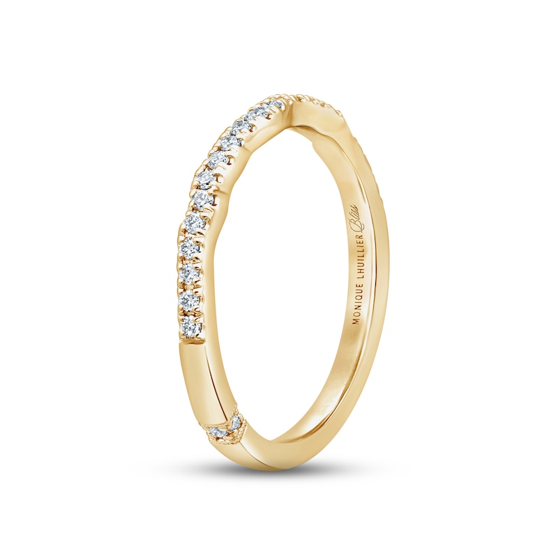 Monique Lhuillier Bliss Diamond Wedding Band 1/5 ct tw Round-cut Yellow Gold Plated