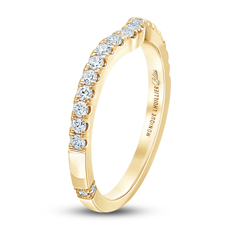 Monique Lhuillier Bliss Diamond Wedding Band 3/8 ct tw Round-cut Yellow Gold Plated
