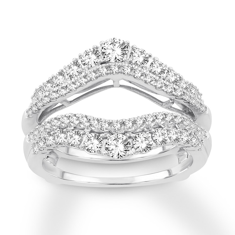 Diamond Enhancer Ring 1 ct tw Round-Cut White Gold Plated