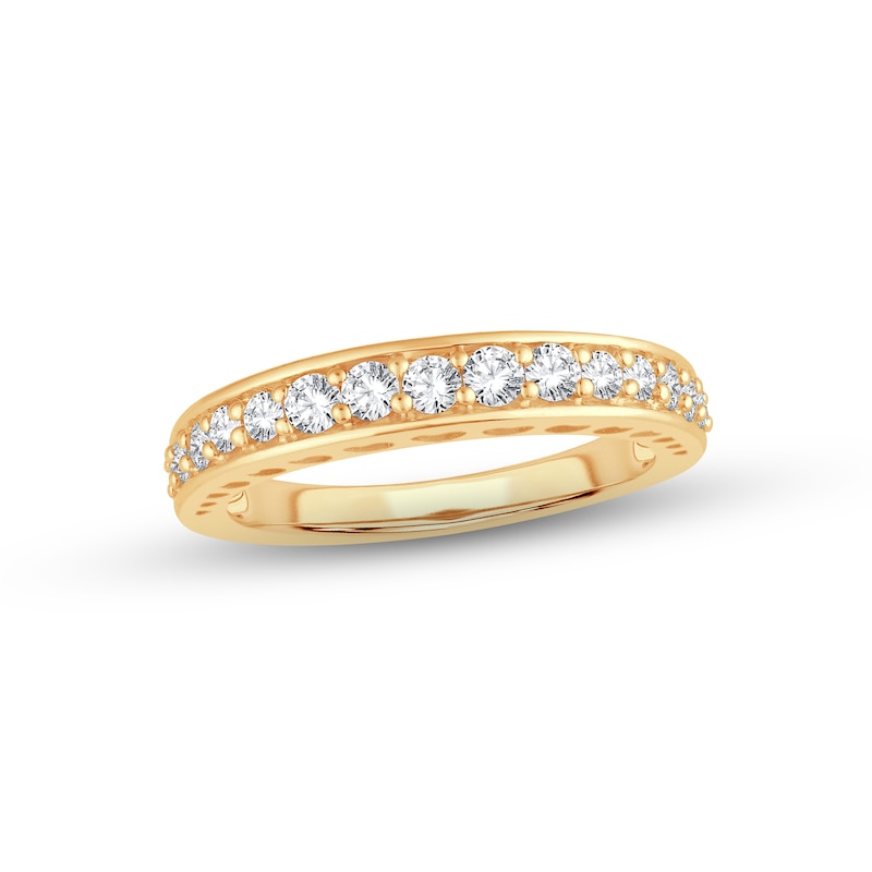 Diamond Anniversary Ring 1/2 ct tw Round-cut Yellow Gold Plated