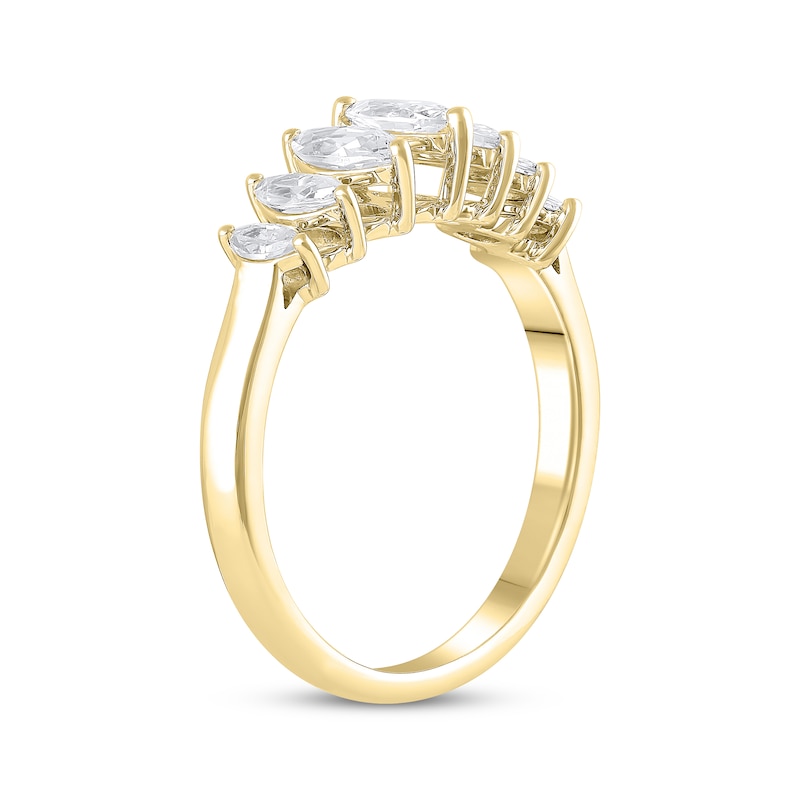 Lab-Created Diamonds by Marquise-Cut Anniversary Band 1 ct tw Yellow Gold Plated