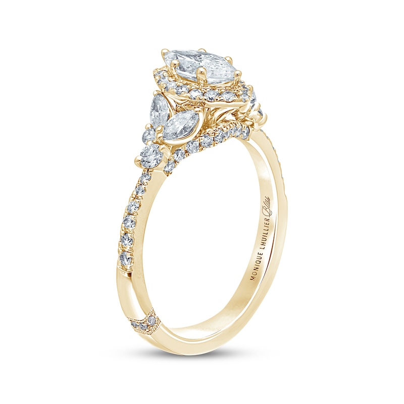 Monique Lhuillier Bliss Marquise-Cut Diamond Engagement Ring 1-1/8 ct tw Yellow Gold Plated