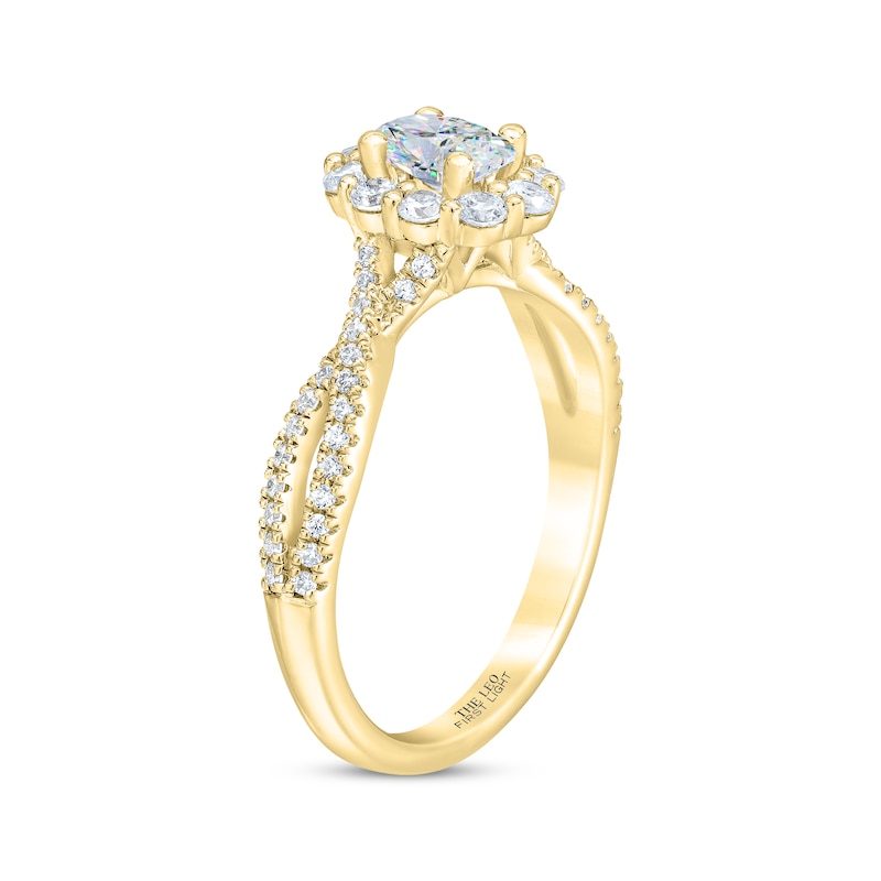 THE LEO First Light Diamond Oval-Cut Engagement Ring 1 ct tw Yellow Gold Plated