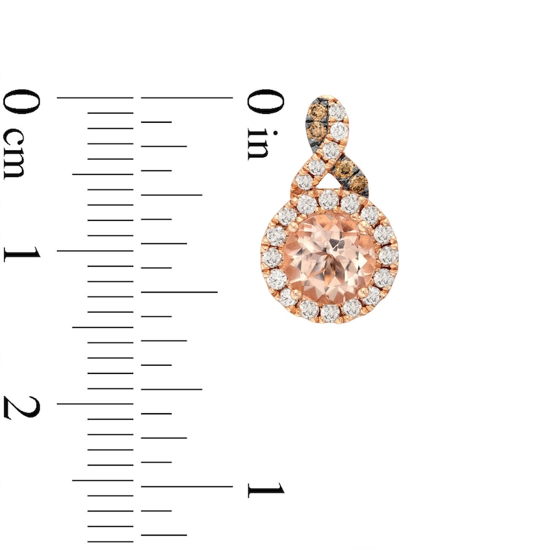 Le Vian Chocolate Twist Morganite Earrings 3/8 ct tw Diamonds Strawberry Gold Plated