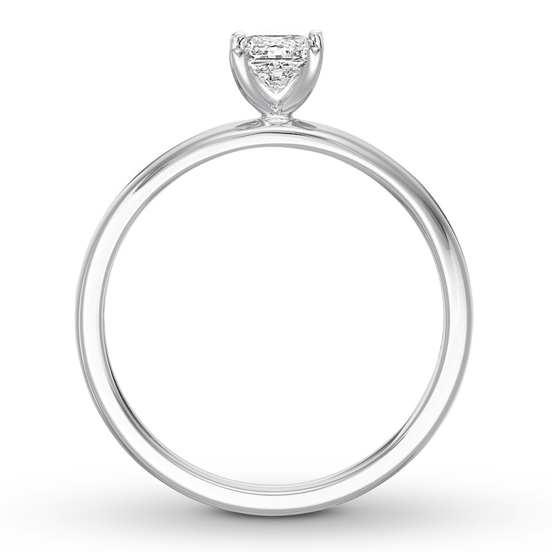 Certified Diamond Solitaire 1/2 ct Princess-cut White Gold Plated