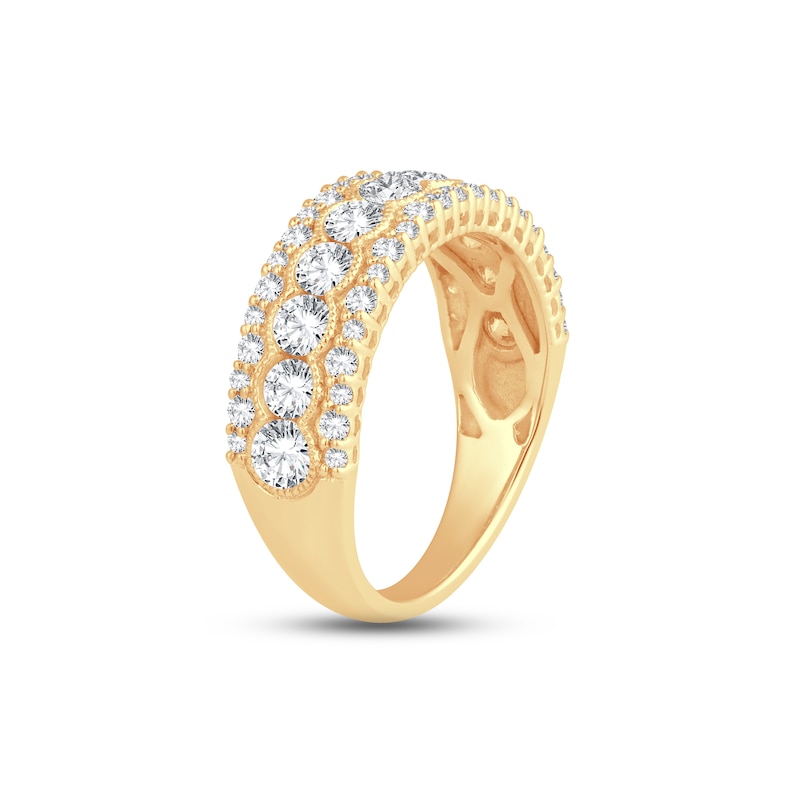 Diamond Anniversary Ring 1-1/2 ct tw Round-cut Yellow Gold Plated