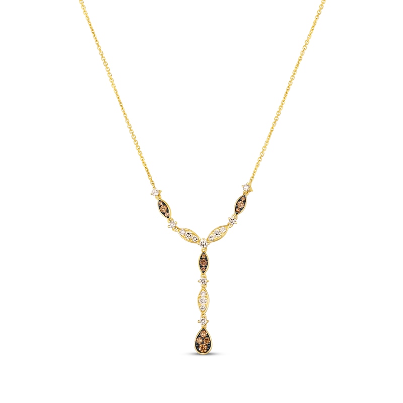 Le Vian Venetian Mosaic Diamond Y-Drop Necklace 3/4 ct tw Honey Gold Plated 19"
