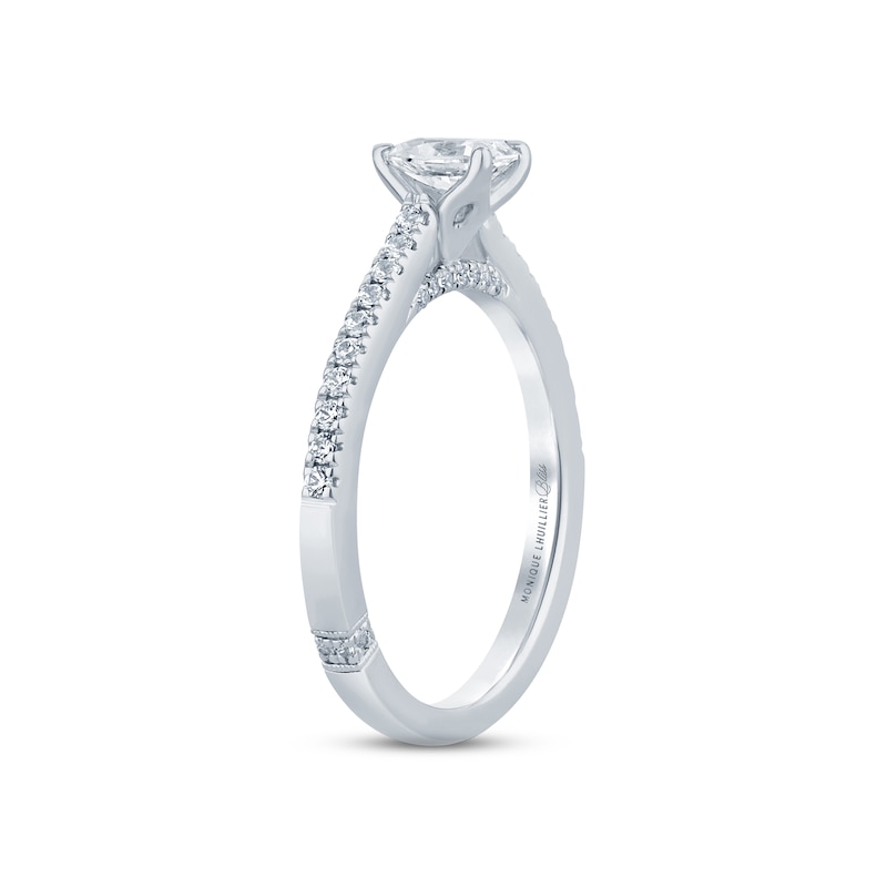 Monique Lhuillier Bliss Diamond Engagement Ring 5/8 ct tw Pear & Round-cut White Gold Plated