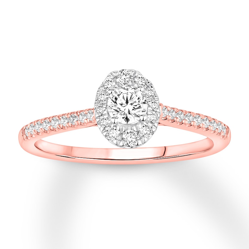 Diamond Engagement Ring 1/2 ct tw Round-cut Two-Tone Gold Plated