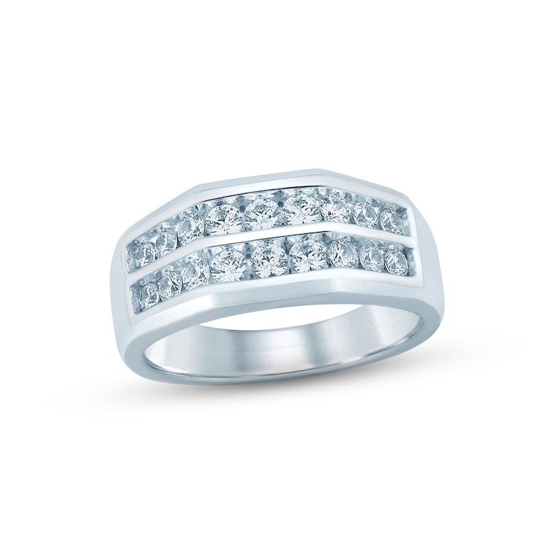 Men's Diamond Wedding Band 1 ct tw Round-cut White Gold Plated