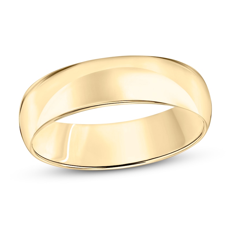 Wedding Band Yellow Gold Plated 6mm