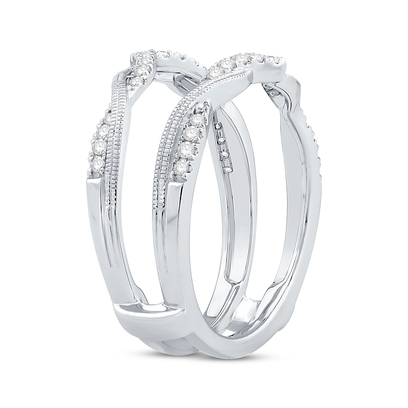 Diamond Vintage-Inspired Enhancer Ring 1/4 ct tw White Gold Plated
